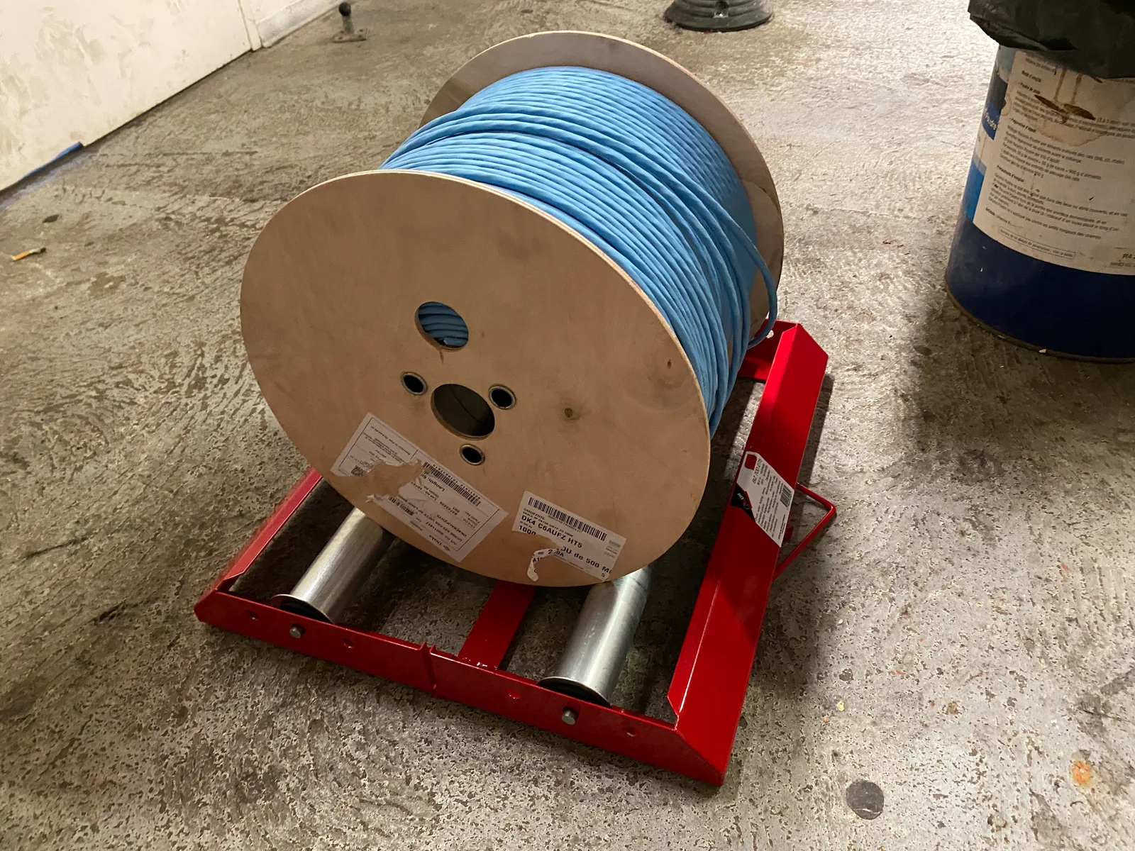 Dérouleur, 300 m de câble tiré